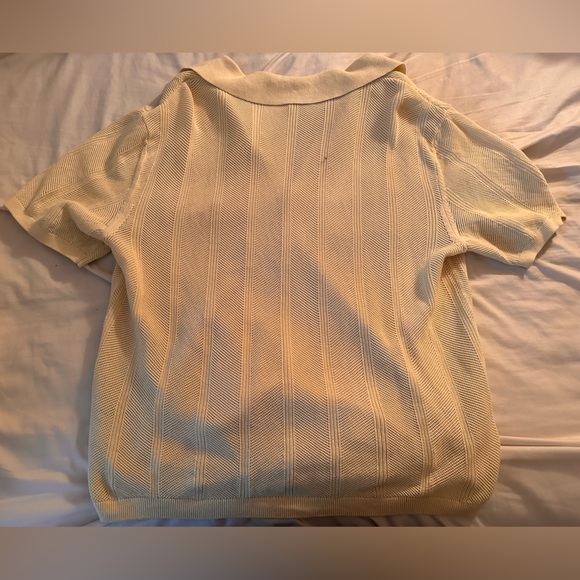 Men’s M yellow knit camp shirt - Picture 3 of 4
